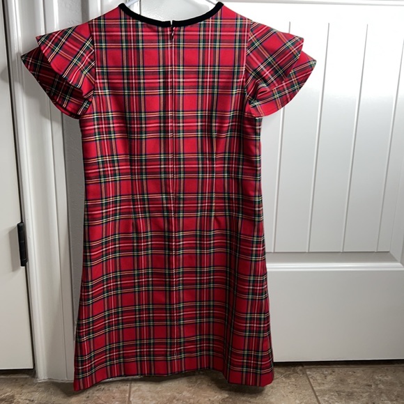 NWT Florence Eiseman Red Tartan Plaid Flutter Sleeve Dress - sold out online - Picture 4 of 7